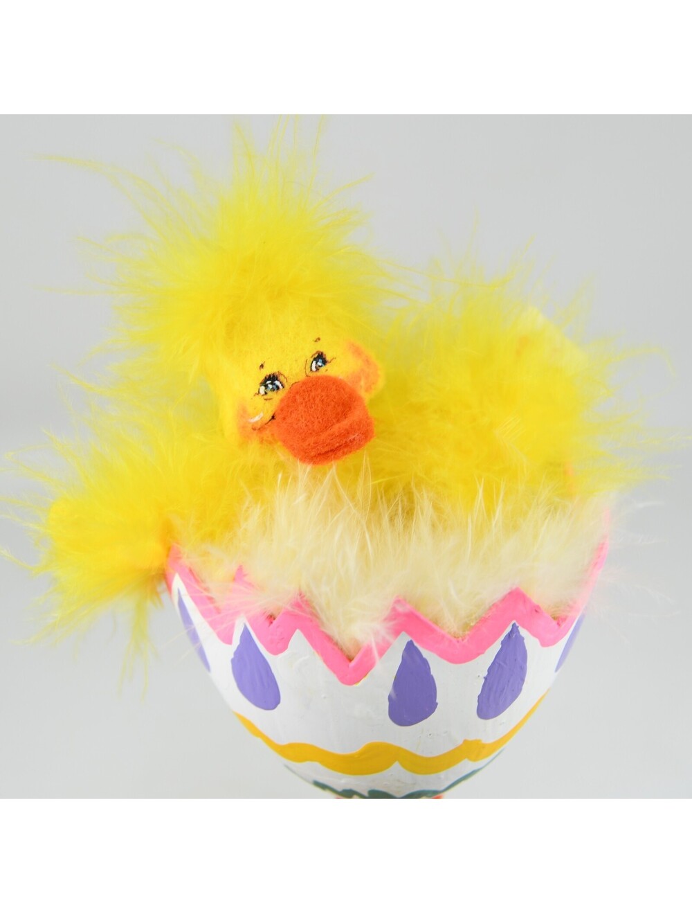 Easter Egg Spring Ducky Long Legs Annalee Mobilitee Felt Doll Figure 8" Vintage